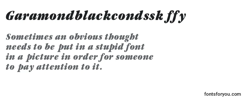 Review of the Garamondblackcondssk ffy Font