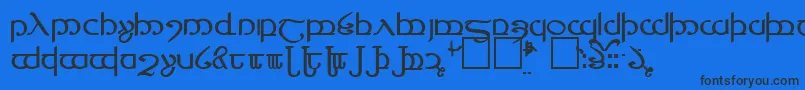 Tengwar4 Font – Black Fonts on Blue Background