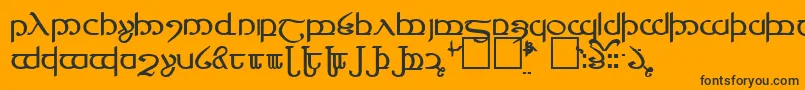 Tengwar4 Font – Black Fonts on Orange Background