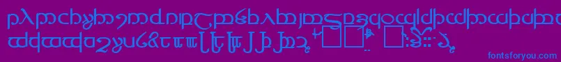 フォントTengwar4 – 紫色の背景に青い文字