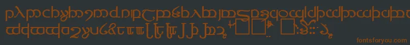 フォントTengwar4 – 黒い背景に茶色のフォント