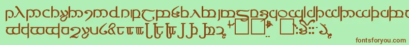 Fonte Tengwar4 – fontes marrons em um fundo verde