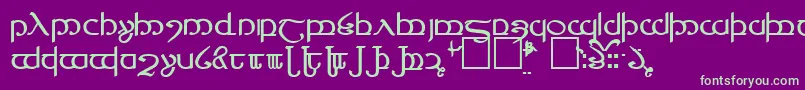 フォントTengwar4 – 紫の背景に緑のフォント