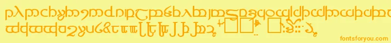 Fonte Tengwar4 – fontes laranjas em um fundo amarelo