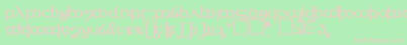 Tengwar4 Font – Pink Fonts on Green Background