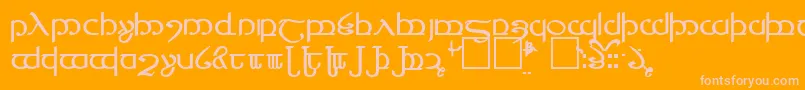 Tengwar4 Font – Pink Fonts on Orange Background