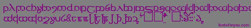 Tengwar4 Font – Purple Fonts on Gray Background