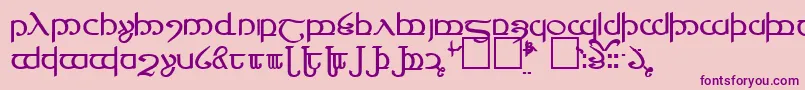 Tengwar4 Font – Purple Fonts on Pink Background