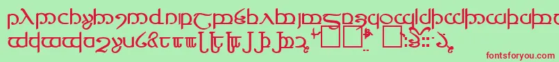 Fonte Tengwar4 – fontes vermelhas em um fundo verde