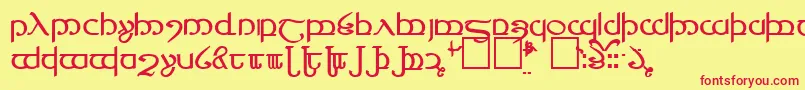 Tengwar4 Font – Red Fonts on Yellow Background