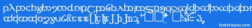 フォントTengwar4 – 青い背景に白い文字