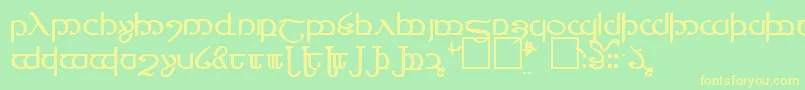 Tengwar4 Font – Yellow Fonts on Green Background