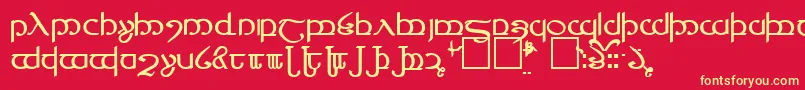 Fonte Tengwar4 – fontes amarelas em um fundo vermelho