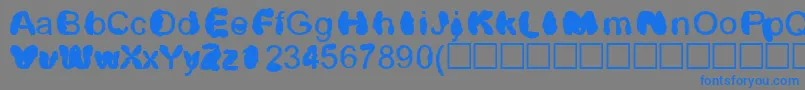 フォントDistrowt – 灰色の背景に青い文字