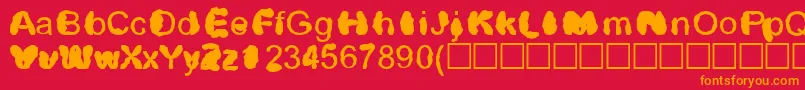 フォントDistrowt – 赤い背景にオレンジの文字