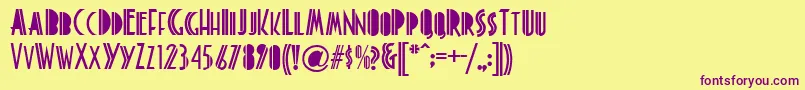 LevinsonDecoretta Font – Purple Fonts on Yellow Background