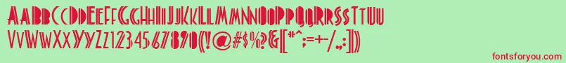 LevinsonDecoretta Font – Red Fonts on Green Background