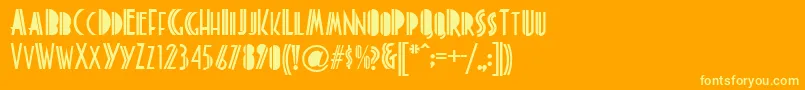 LevinsonDecoretta Font – Yellow Fonts on Orange Background
