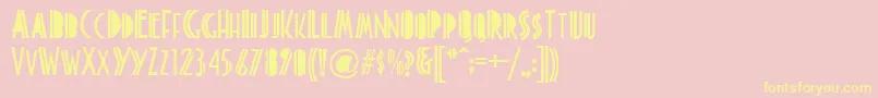 fuente LevinsonDecoretta – Fuentes Amarillas Sobre Fondo Rosa