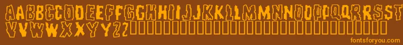 Repeatuntilfalse Font – Orange Fonts on Brown Background
