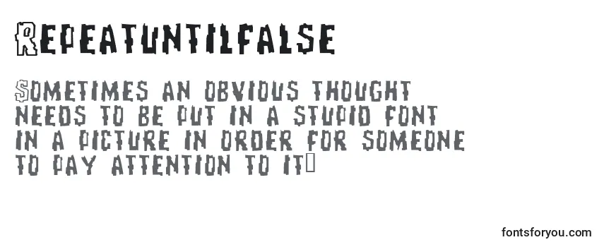 Review of the Repeatuntilfalse Font