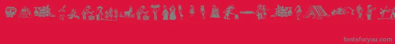フォントXiloCordelLiteratureIv – 赤い背景に灰色の文字