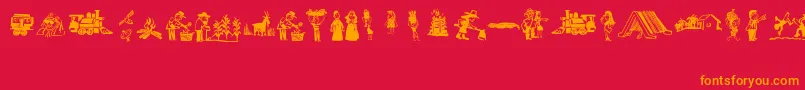 XiloCordelLiteratureIv Font – Orange Fonts on Red Background