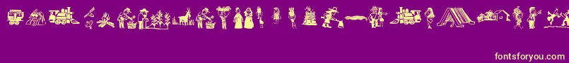 XiloCordelLiteratureIv Font – Yellow Fonts on Purple Background