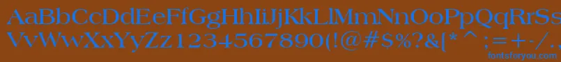 AmericanaBoldBt Font – Blue Fonts on Brown Background