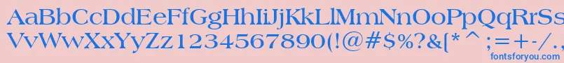 AmericanaBoldBt Font – Blue Fonts on Pink Background