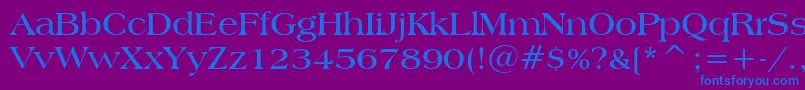 AmericanaBoldBt Font – Blue Fonts on Purple Background