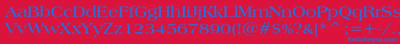 AmericanaBoldBt Font – Blue Fonts on Red Background