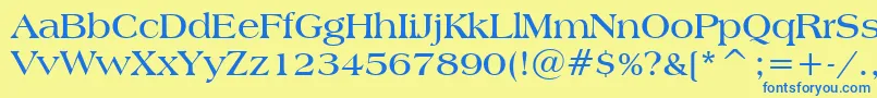 AmericanaBoldBt Font – Blue Fonts on Yellow Background