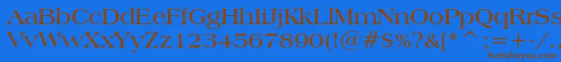 AmericanaBoldBt Font – Brown Fonts on Blue Background