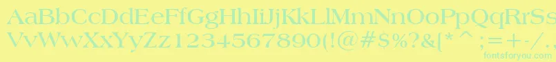 AmericanaBoldBt Font – Green Fonts on Yellow Background