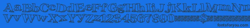 Breaktime Font – Black Fonts on Blue Background