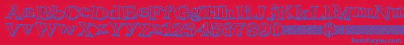 Breaktime Font – Blue Fonts on Red Background