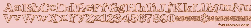 Fonte Breaktime – fontes marrons em um fundo rosa