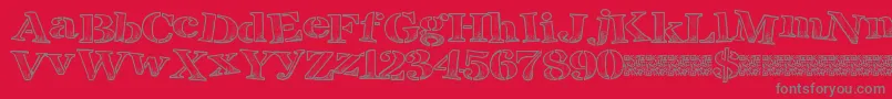 Breaktime Font – Gray Fonts on Red Background
