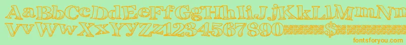 Breaktime Font – Orange Fonts on Green Background
