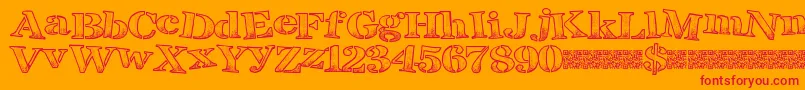 Breaktime Font – Red Fonts on Orange Background