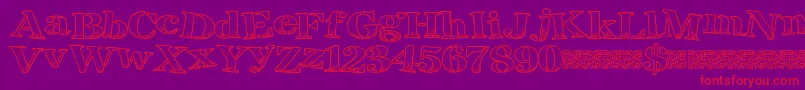 Шрифт Breaktime – красные шрифты на фиолетовом фоне