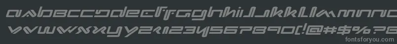 フォントXephyrexpandital – 黒い背景に灰色の文字