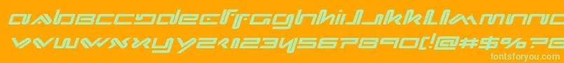 Xephyrexpandital-Schriftart – Grüne Schriften auf orangefarbenem Hintergrund