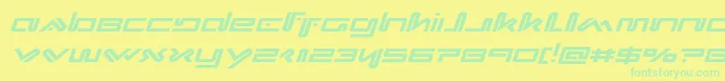Xephyrexpandital-Schriftart – Grüne Schriften auf gelbem Hintergrund