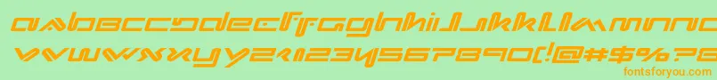 Xephyrexpandital-Schriftart – Orangefarbene Schriften auf grünem Hintergrund