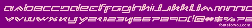 Xephyrexpandital-Schriftart – Rosa Schriften auf violettem Hintergrund