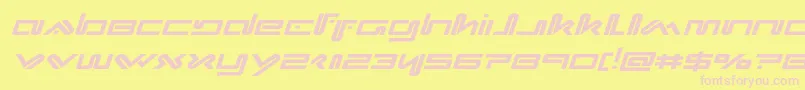 Xephyrexpandital Font – Pink Fonts on Yellow Background