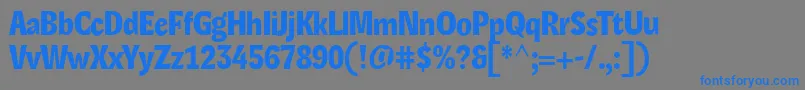 フォントLexonHeadline – 灰色の背景に青い文字