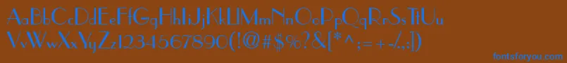 PramuddbNormal Font – Blue Fonts on Brown Background